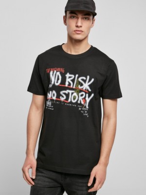 Мъжка тениска в черен цвят Mister Tee No Risk No Story Tee black 