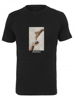 Мъжка тениска в черен цвят Mister Tee God Given Pizza Tee black 
