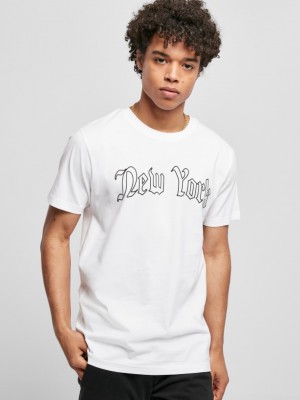 Мъжка тениска в бял цвят Mister Tee New York Wording Tee white 