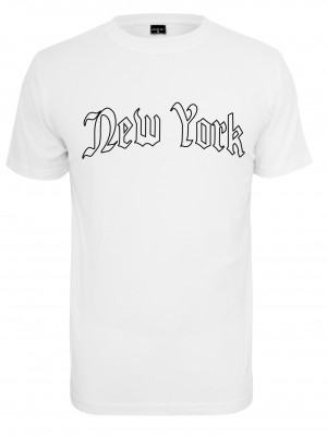 Мъжка тениска в бял цвят Mister Tee New York Wording Tee white 