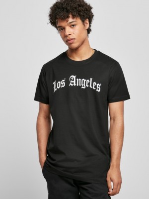Мъжка тениска в черен цвят Mister Tee Los Angeles Wording Tee black 