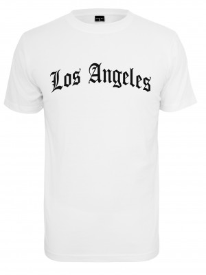 Мъжка тениска в бял цвят Mister Tee Los Angeles Wording Tee white 