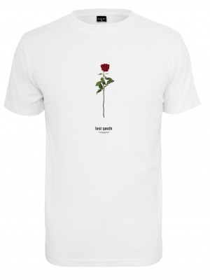 Мъжка тениска в бял цвят Mister Tee Lost Youth Rose Tee white 