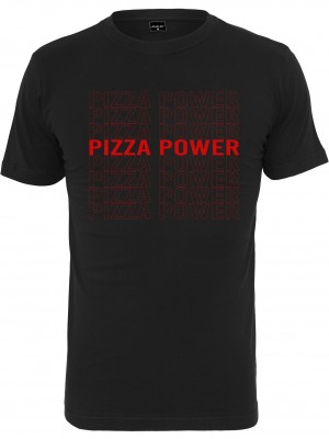 Мъжка тениска в черен цвят Mister Tee Pizza Power Tee black 