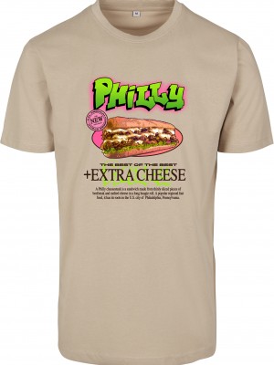 Мъжка тениска в бежов цвят Mister Tee Philly Sandwich Tee sand 
