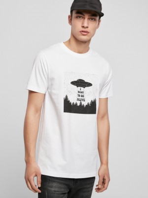Мъжка тениска в бял цвят Mister Tee I Want To Be Alive Tee white 