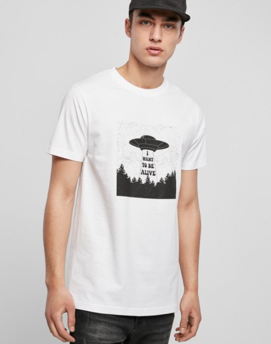 Мъжка тениска в бял цвят Mister Tee I Want To Be Alive Tee white, Mister Tee, Тениски - Complex.bg