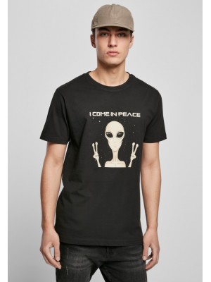 Мъжка тениска в черен цвят Mister Tee I Come In Peace Tee black 