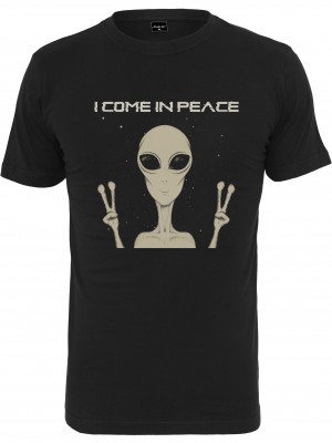 Мъжка тениска в черен цвят Mister Tee I Come In Peace Tee black 