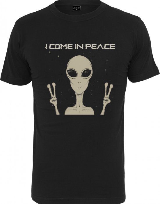 Мъжка тениска в черен цвят Mister Tee I Come In Peace Tee black, Mister Tee, Тениски - Complex.bg