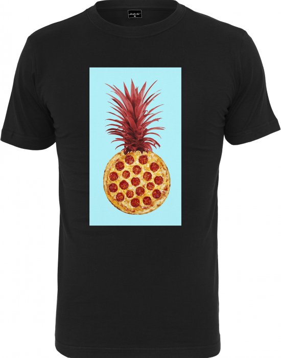 Мъжка тениска в черен цвят Mister Tee Pizza Pineapple Tee black, Mister Tee, Тениски - Complex.bg