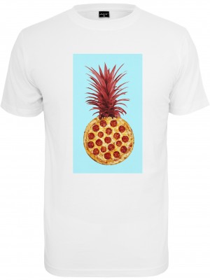 Мъжка тениска в бял цвят Mister Tee Pizza Pineapple Tee white 