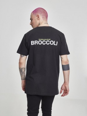 Мъжка черна тениска Mister Tee Broccoli