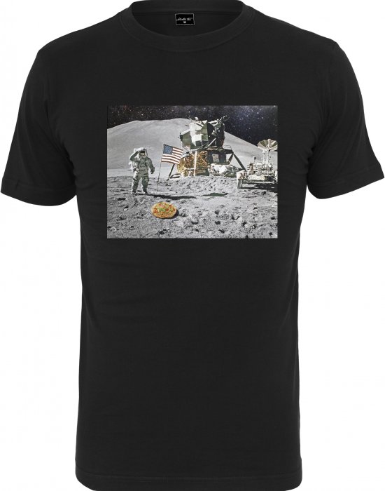 Мъжка тениска в черен цвят Mister Tee Pizza Moon Landing Tee black, Urban Classics, Тениски - Complex.bg