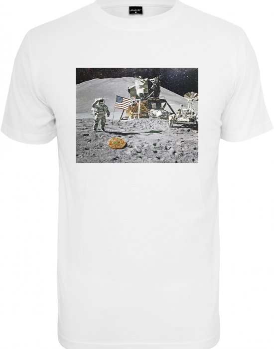 Мъжка тениска в бял цвят Mister Tee Pizza Moon Landing Tee white, Urban Classics, Тениски - Complex.bg