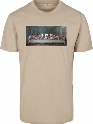 Мъжка тениска в бежов цвят Тайната вечеря Mister Tee Can?t Hang With Us Tee sand