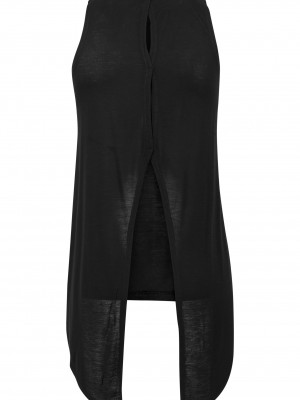 Дамски потник в черен цвят Urban Classics Ladies HiLo Viscose Top black 