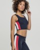 Дамски спортен топ с цип в тъмносин цвят Urban Classics Ladies Side Stripe Cropped Zip Top navy/fire red/white, Urban Classics, Топове - Complex.bg