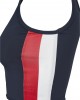 Дамски спортен топ с цип в тъмносин цвят Urban Classics Ladies Side Stripe Cropped Zip Top navy/fire red/white, Urban Classics, Топове - Complex.bg