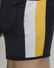Дамски спортен топ с цип в черен цвят Urban Classics Ladies Side Stripe Cropped Zip Top black/white/chromeyellow, Urban Classics, Топове - Complex.bg
