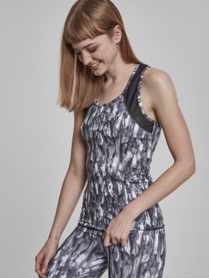 Дамски потник за спорт Urban Classics Ladies Active Graphic Top grey 