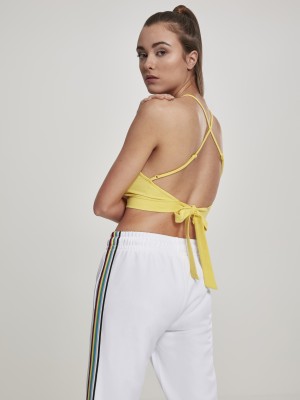 Дамски топ в жълт цвят Urban Classics Ladies Triangle Top brightyellow 