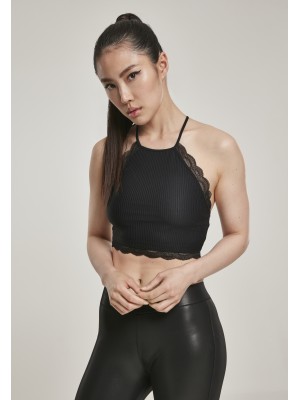 Дамски топ в черен цвят Urban Classics Ladies Laces String Top black 