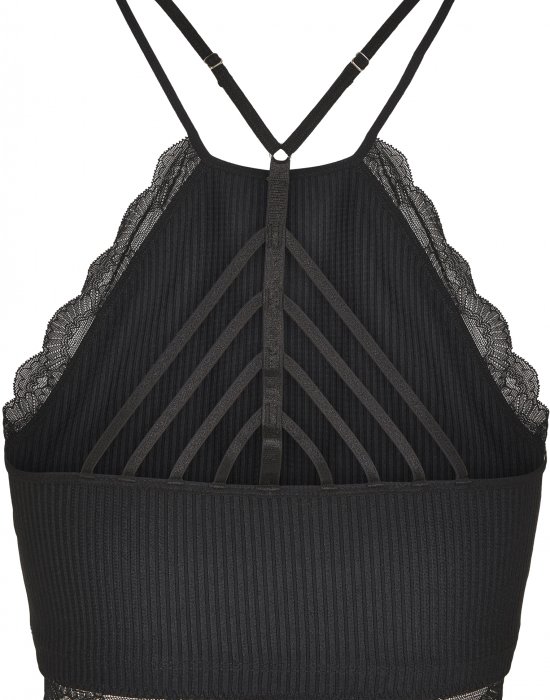 Дамски топ в черен цвят Urban Classics Ladies Laces String Top black, Urban Classics, Топове - Complex.bg