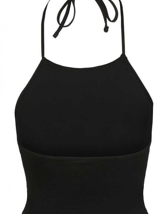 Дамски топ в черен цвят Urban Classics Ladies Cropped Neckholder Top black, Urban Classics, Топове - Complex.bg