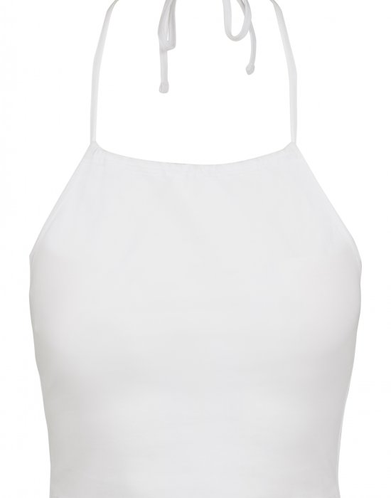 Дамски топ в бял цвят Urban Classics Ladies Cropped Neckholder Top white, Urban Classics, Топове - Complex.bg