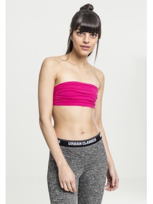 Дамски топ в цикламен цвят Urban Classics Ladies Bandeau Top fuchsia 