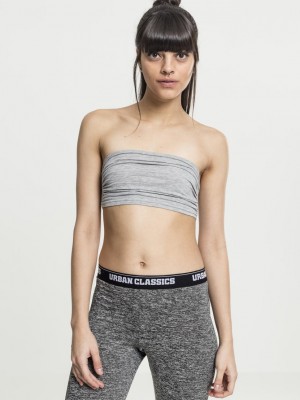 Дамски топ в сив цвят Urban Classics Ladies Bandeau Top grey 