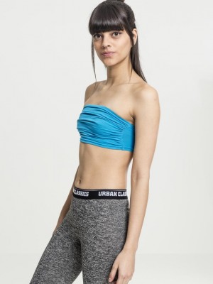 Дамски топ в тюркоазен цвят Urban Classics Ladies Bandeau Top turquoise