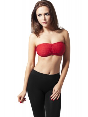 Дамски дантелен топ в червен цвят Urban Classics Ladies Laces Bandeau red XS Дамски дантелен топ в червен цвят Urban Classics Ladies Laces Bandeau red XS