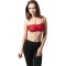 Дамски дантелен топ в червен цвят Urban Classics Ladies Laces Bandeau red XS