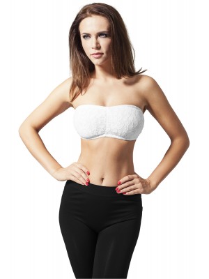Дамски дантелен топ в бял цвят Urban Classics Ladies Laces Bandeau white  Дамски дантелен топ в бял цвят Urban Classics Ladies Laces Bandeau white