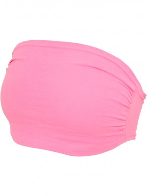 Дамски топ в розов цвят Urban Classics Ladies Neon Bandeau Top neonpink 