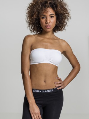 Дамски топ в бял цвят Urban Classics Ladies Pads Bandeau white 
