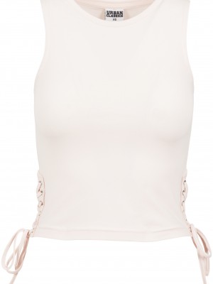 Дамски топ в розов цвят Urban Classics Ladies Lace Up Cropped Top pink 