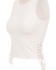 Дамски топ в розов цвят Urban Classics Ladies Lace Up Cropped Top pink, Urban Classics, Топове - Complex.bg