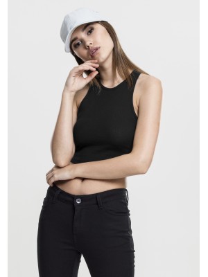Дамски топ в черен цвят Urban Classics Ladies Cropped Rib Top black 