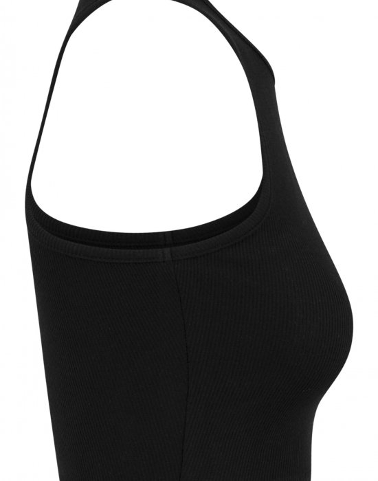 Дамски топ в черен цвят Urban Classics Ladies Cropped Rib Top black, Urban Classics, Топове - Complex.bg