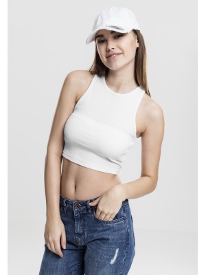 Дамски топ в бял цвят Urban Classics Ladies Cropped Rib Top white 
