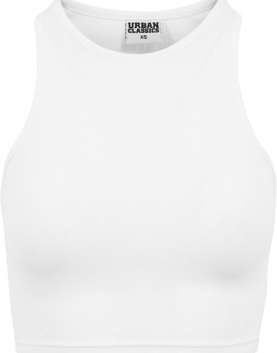 Дамски топ в бял цвят Urban Classics Ladies Cropped Rib Top white, Urban Classics, Топове - Complex.bg