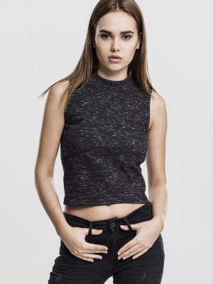 Дамски топ Urban Classics Ladies Space Dye Top blk/wht 