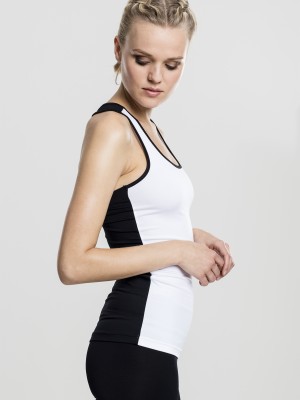 Дамски потник в бял цвят Urban Classics Ladies Sports Top wht/blk 