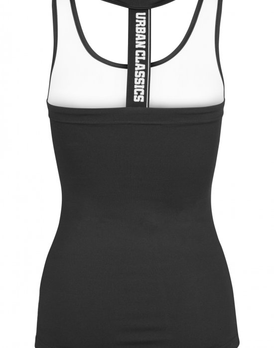 Дамски потник в бял цвят Urban Classics Ladies Sports Top wht/blk, Urban Classics, Топове - Complex.bg