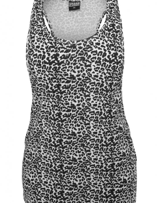 Дамски потник в бяло и черно леопардов десен Urban Classics Ladies Leo Loose Tank blk/wht, Urban Classics, Топове - Complex.bg