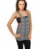 Дамски потник в бяло и черно леопардов десен Urban Classics Ladies Leo Loose Tank blk/wht, Urban Classics, Топове - Complex.bg