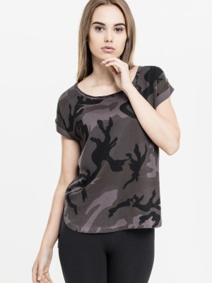 Дамска тениска в тъмен камуфлаж Urban Classics Ladies Camo Back Shaped Tee dark camo 